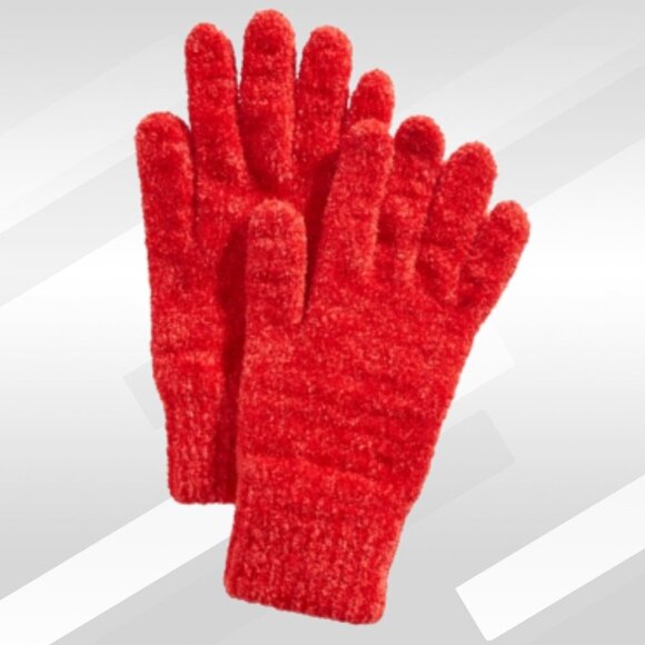 2/$20 Charter Club Solid Red Chenille Gloves Soft Winter Accessories NWT - Picture 1 of 8